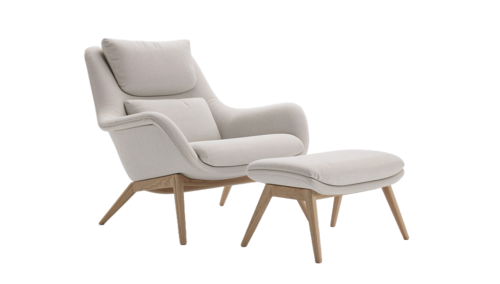 Moderner Sessel mit Fußhocker